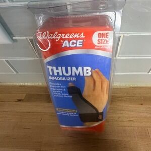 Walgreens by ACE Thumb Immobilizer Brace One Size Fits Left Right Black 557085